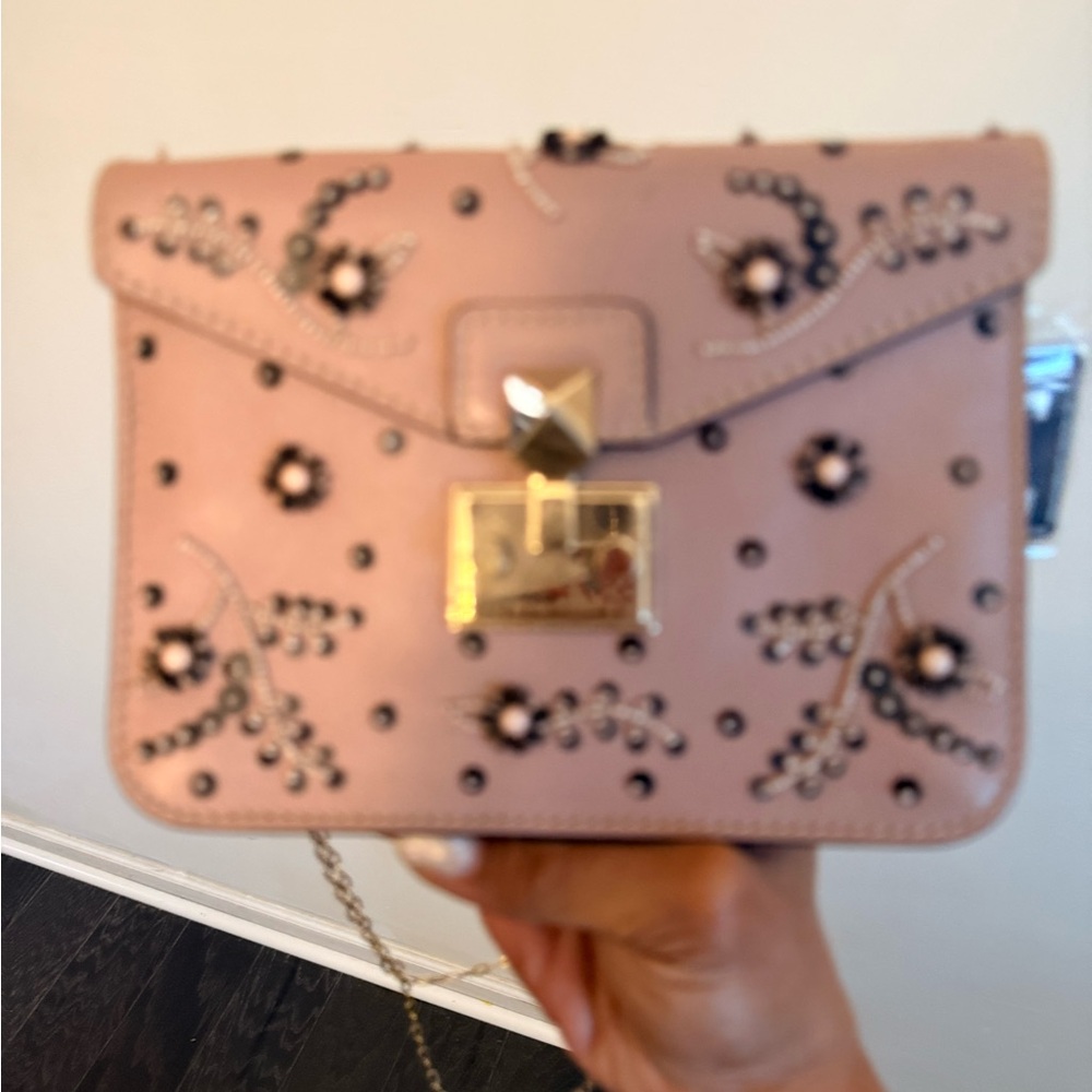 Valentino Pink Embellished Crossbody Bag